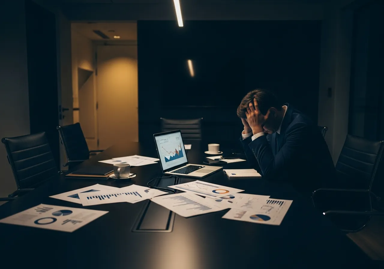 Business owner reviewing complex operational challenges